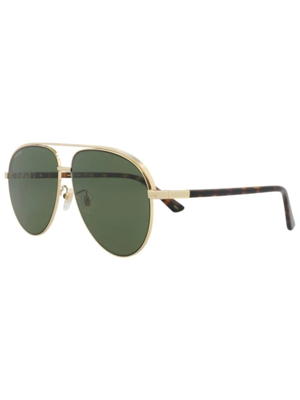 New Gucci Women's Sunglasses Aviator Metal Frame Mens Gold Gold Green